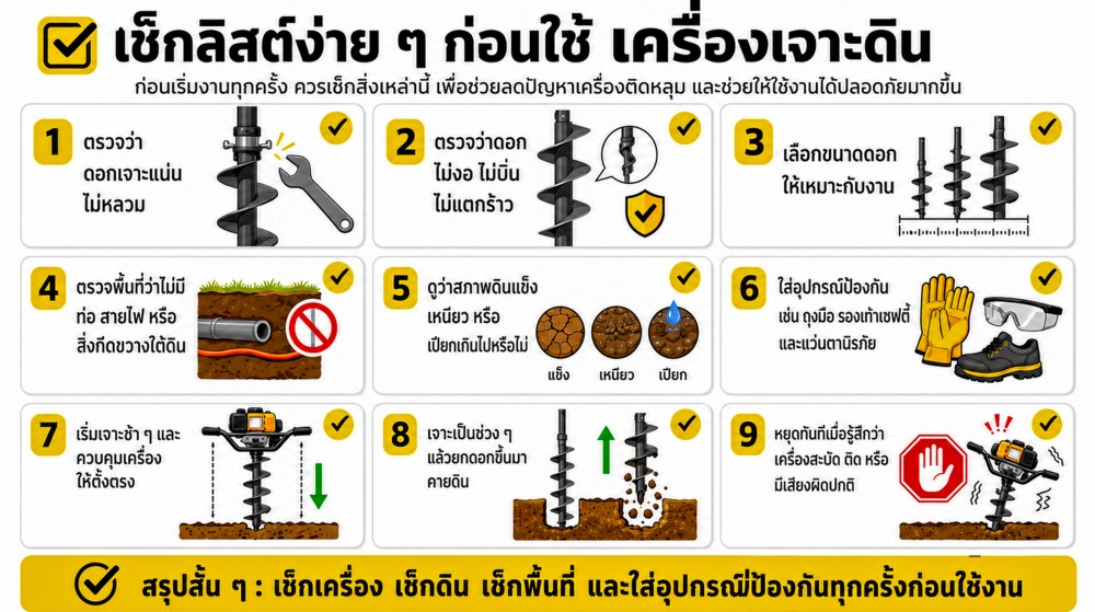 วิธีแก้ปัญหา เครื่องเจาะดิน ติดหลุม ดึงไม่ขึ้น วิธีแก้ปัญหา เครื่องเจาะดิน ติดหลุม ดึงไม่ขึ้น