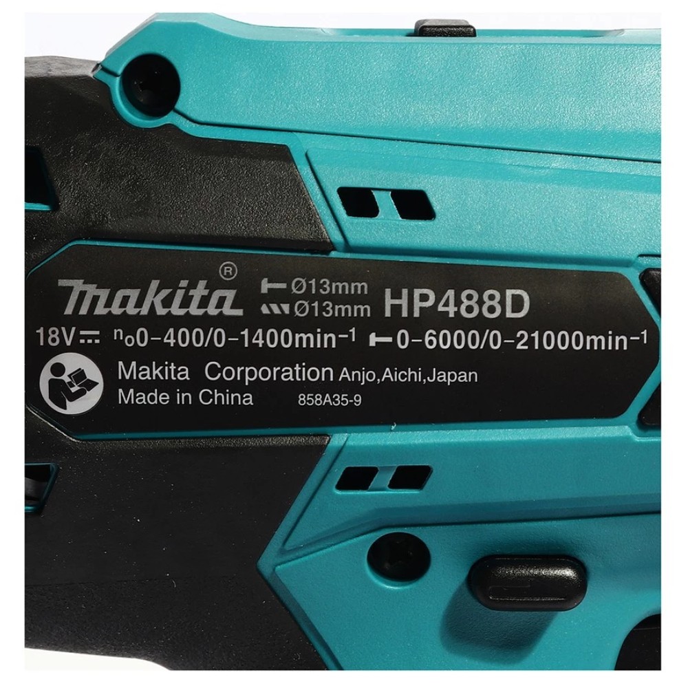ชุดสว่านกระแทกไร้สาย พร้อมแบต 2 0ah  MAKITA HP488D002 40Vmax ขนาด 1 2 นิ้ว  13 มิล 