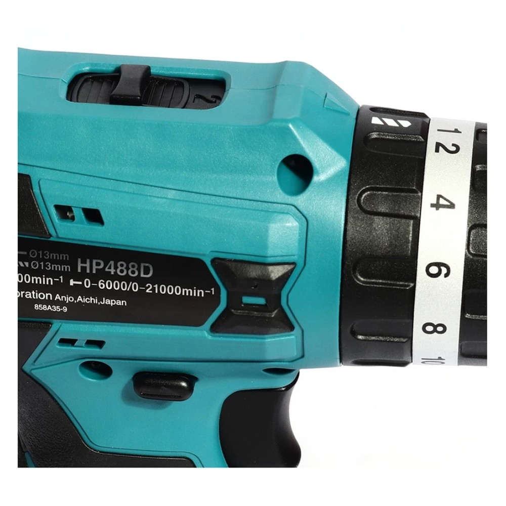 ชุดสว่านกระแทกไร้สาย พร้อมแบต 2 0ah  MAKITA HP488D002 40Vmax ขนาด 1 2 นิ้ว  13 มิล 