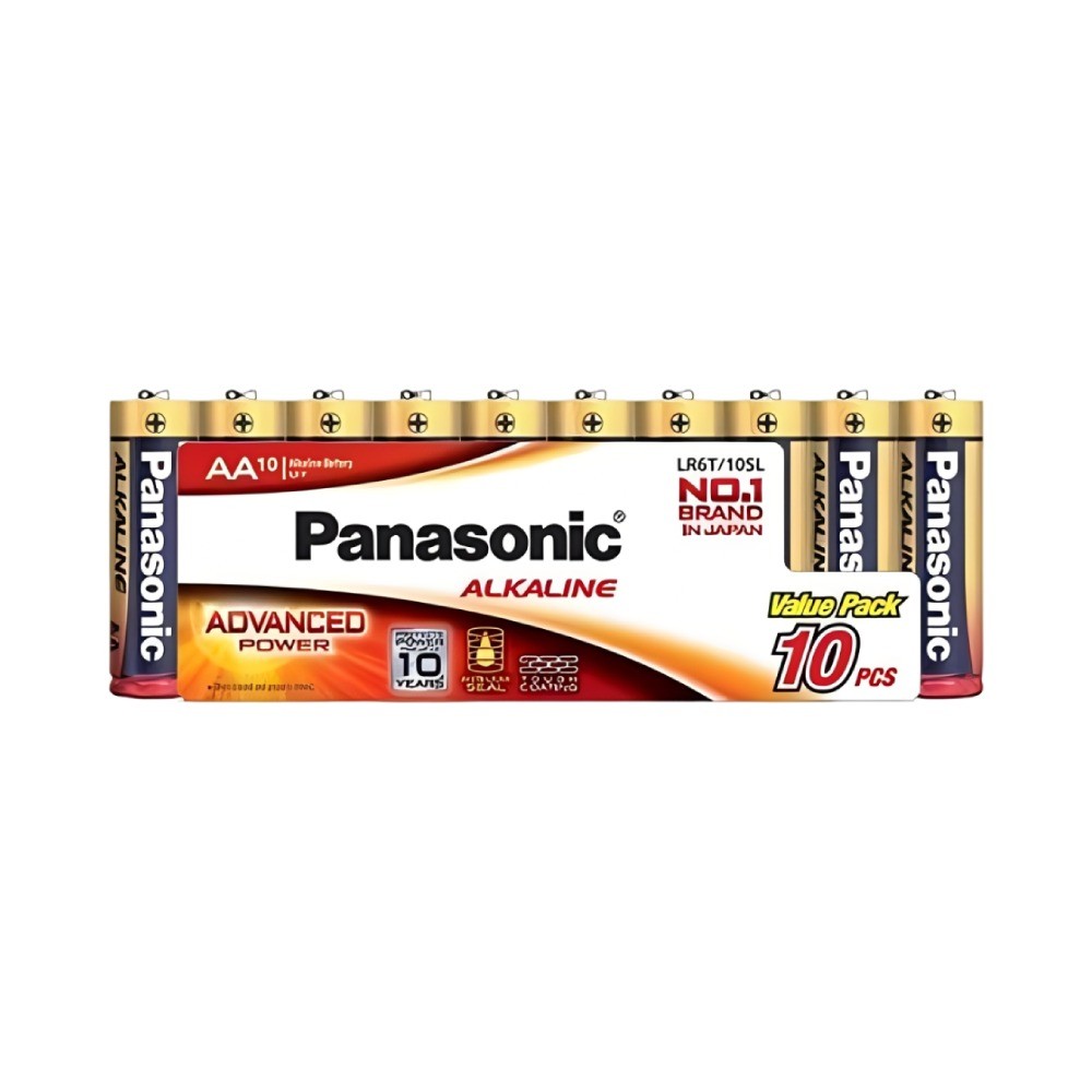 ถ่านอัลคาไลน์ PANASONIC LR6T 10SL ขนาด AA บรรจุ 10 ก้อน