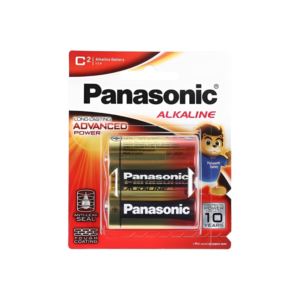 ถ่านอัลคาไลน์ PANASONIC LR14T 2B ขนาดกลาง C