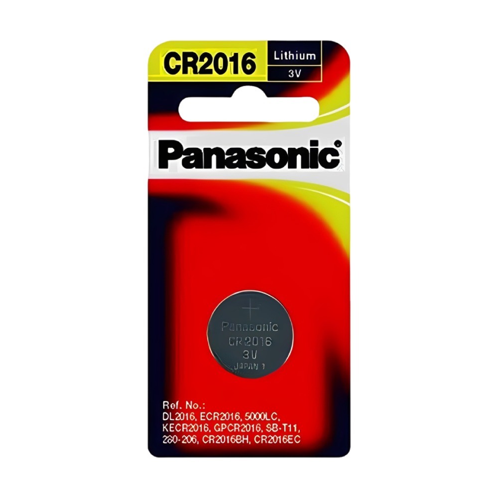 ถ่านกระดุมลิเธียม PANASONIC CR2016PT 1B กำลังไฟเสถียรสำหรับอุปกรณ์อิเล็กทรอนิกส์