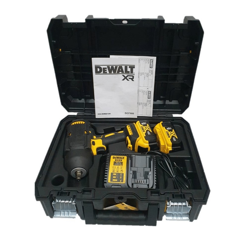 บล็อกกระแทกไร้สาย Dewalt DCF900P2T B1 ขนาดแกน 1 2 นิ้ว แรงบิดสูงสุด1396 Nm  20V 