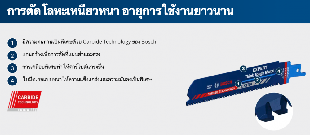 ใบเลื่อยชัก BOSCH EXPERT Thick Tough Metal S 955 CHC ความยาว 150 มม   2 608 900 365 