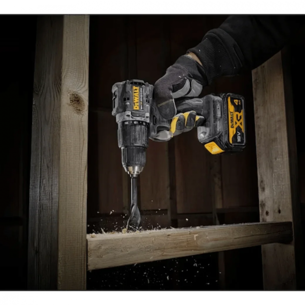 สว่านไร้สาย DEWALT DCD100M1T 18V พร้อมแบตเตอรี่ 4 0Ah x  1 ก้อน     แท่นชาร์จ