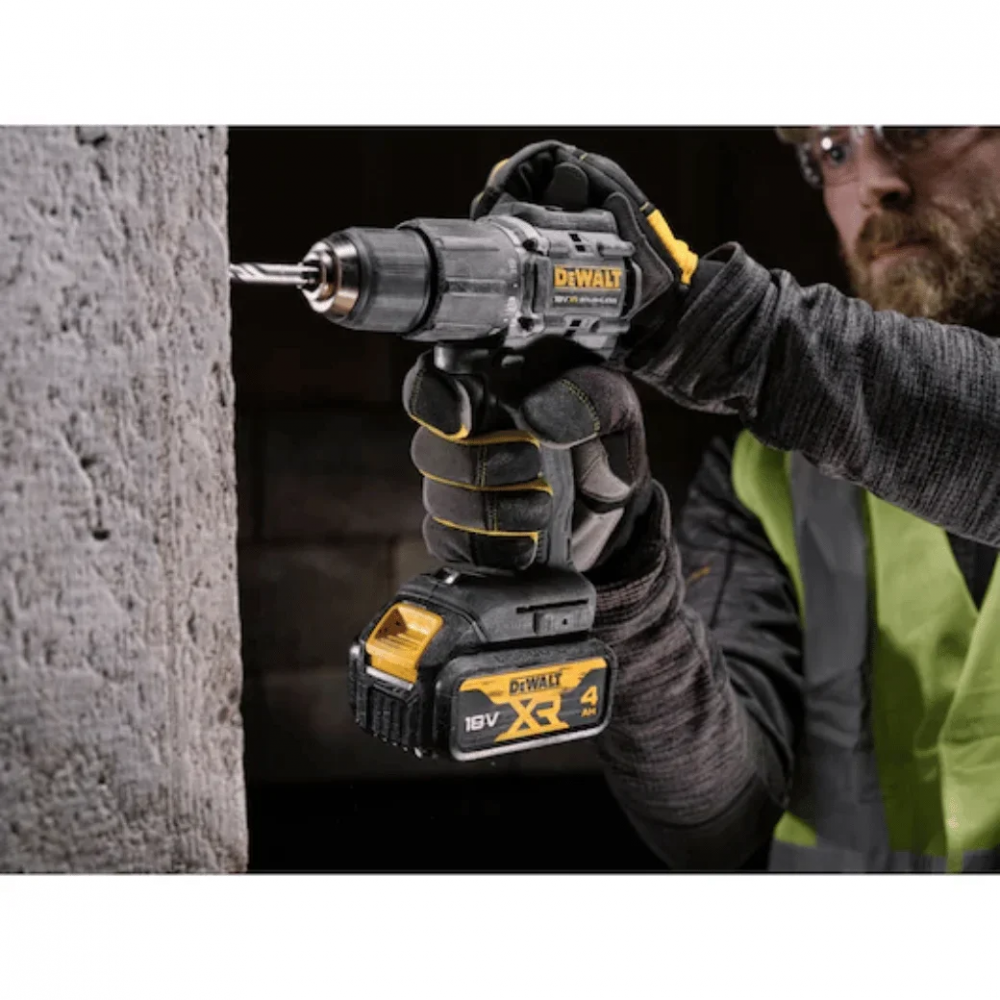 สว่านไร้สาย DEWALT DCD100M1T 18V พร้อมแบตเตอรี่ 4 0Ah x  1 ก้อน     แท่นชาร์จ