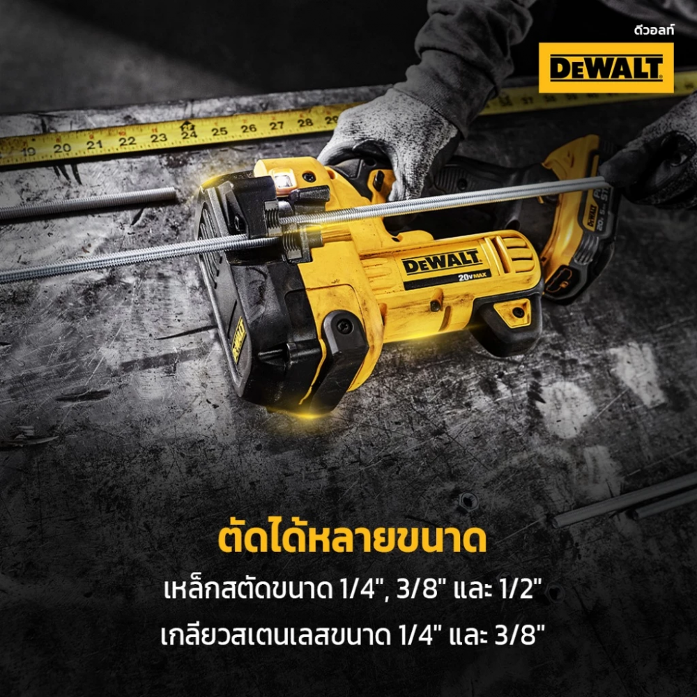 เครื่องตัดเหล็กสตัดไร้สาย DEWALT DCS350B 20V  เครื่องเปล่า 