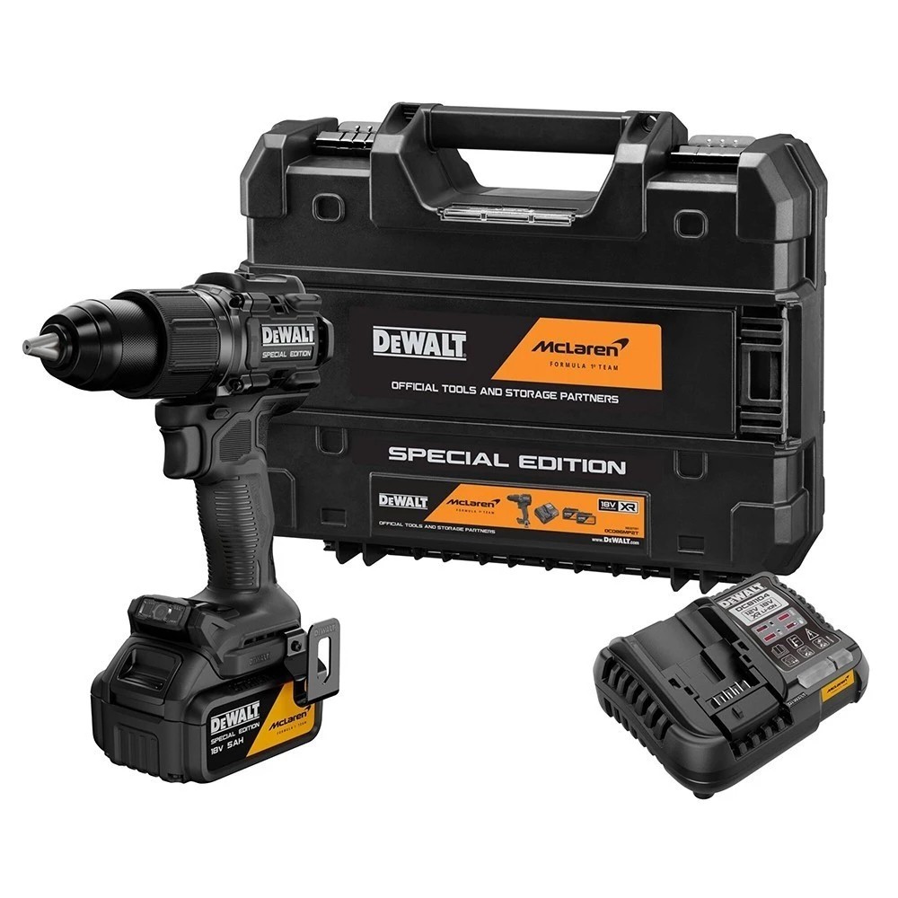 สว่านกระแทกไร้สาย DEWALT DCD86MP1T QWP 18V พร้อมแบตเตอรี่ 5Ah 1 ก้อน และแท่นชาร์จ