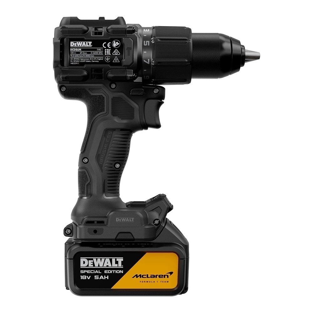 สว่านกระแทกไร้สาย DEWALT DCD86MP1T QWP 18V พร้อมแบตเตอรี่ 5Ah 1 ก้อน และแท่นชาร์จ