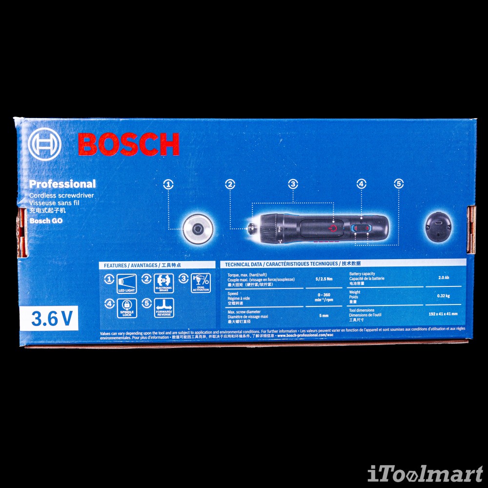 ไขควงไฟฟ้าไร้สาย Bosch GO 3 Kit (3.6V) 0 601 9H2 281
