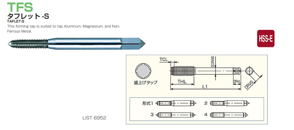 ดอกต๊าปรีดเกลียว NACHI L6952 Taflet-S ขนาด M3 x 0.5(B5) 