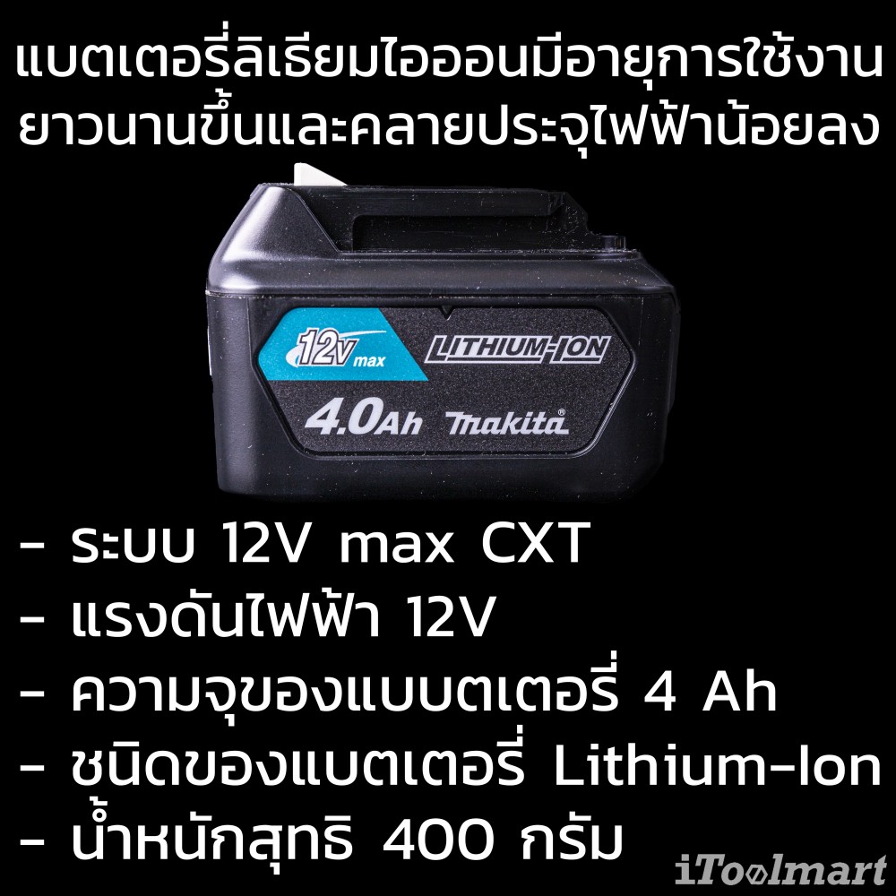 แบตเตอรี่ Makita BL1041B 12V. max 4.0Ah.
