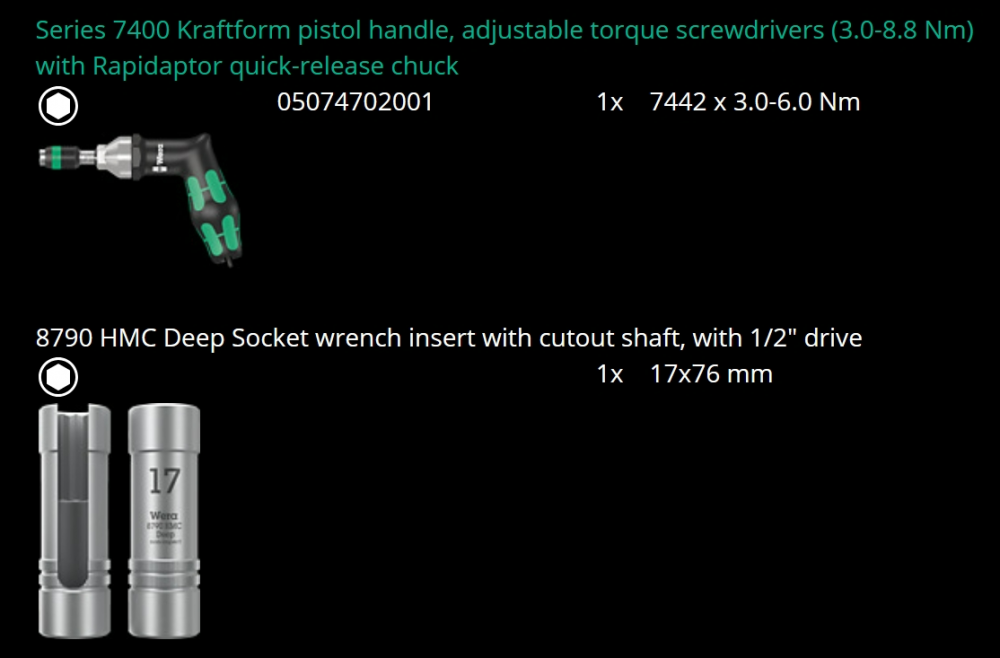 Wera 9524 Photovoltaic Mounting Tool Set 1, 7 pieces 05136043001