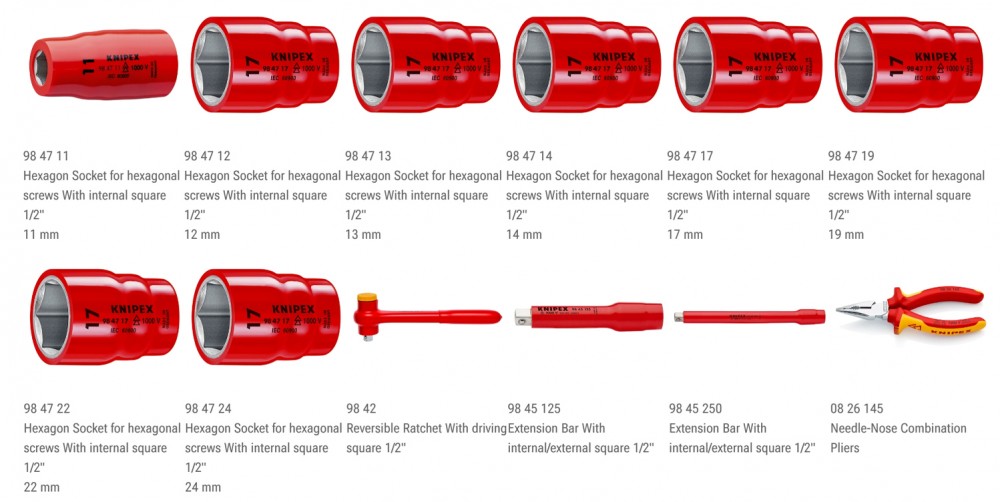 ชุดเครื่องมือช่างไฟฟ้า KNIPEX 98 99 15 Toolbox BIG Twin Move RED Electric 95 ชิ้น