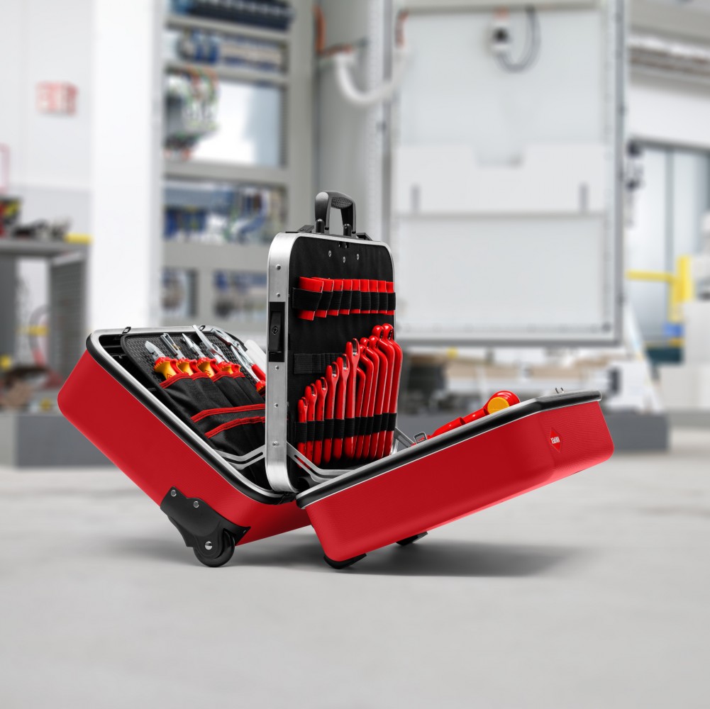 ชุดเครื่องมือช่างไฟฟ้า KNIPEX 98 99 15 Toolbox BIG Twin Move RED Electric 95 ชิ้น