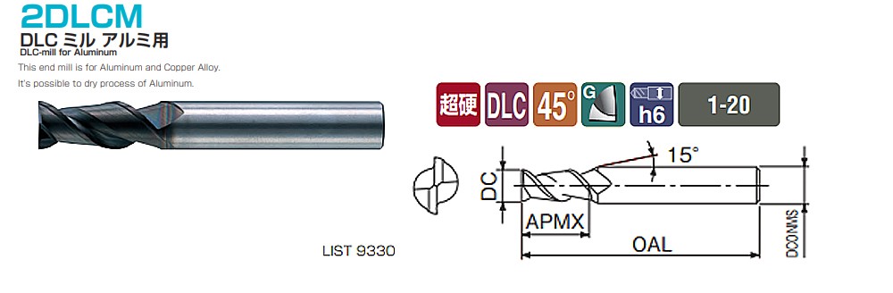ดอกเอ็นมิลล์ Nachi L9330 DLC-Mill For Ai
