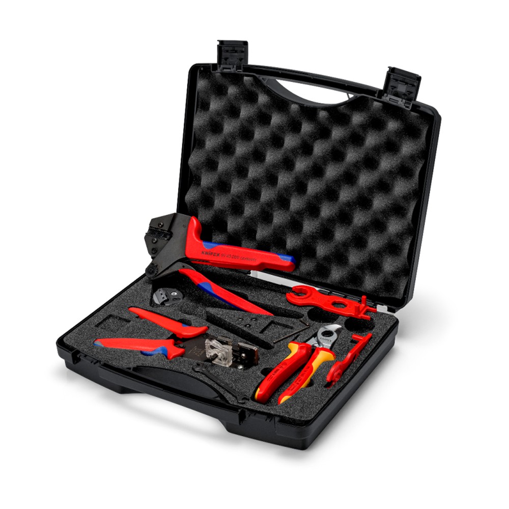 ชุดเครื่องมือช่างไฟฟ้า สำหรับพลังงานแสงอาทิตย์ KNIPEX 97 91 04 V01 Tool Case for Photovoltaics ชุด 7 ชิ้น
