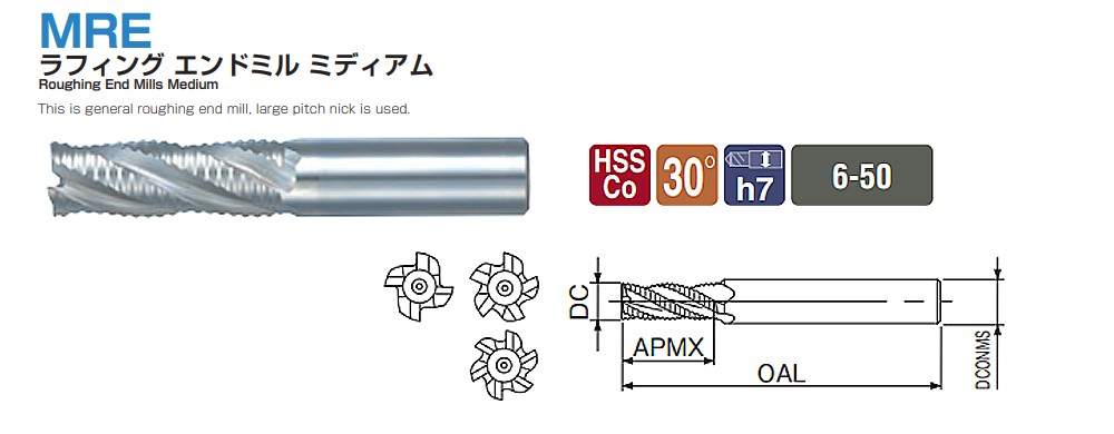  ดอกเอ็นมิลล์กัดหยาบ Nachi L6304P Roughing End Mills
