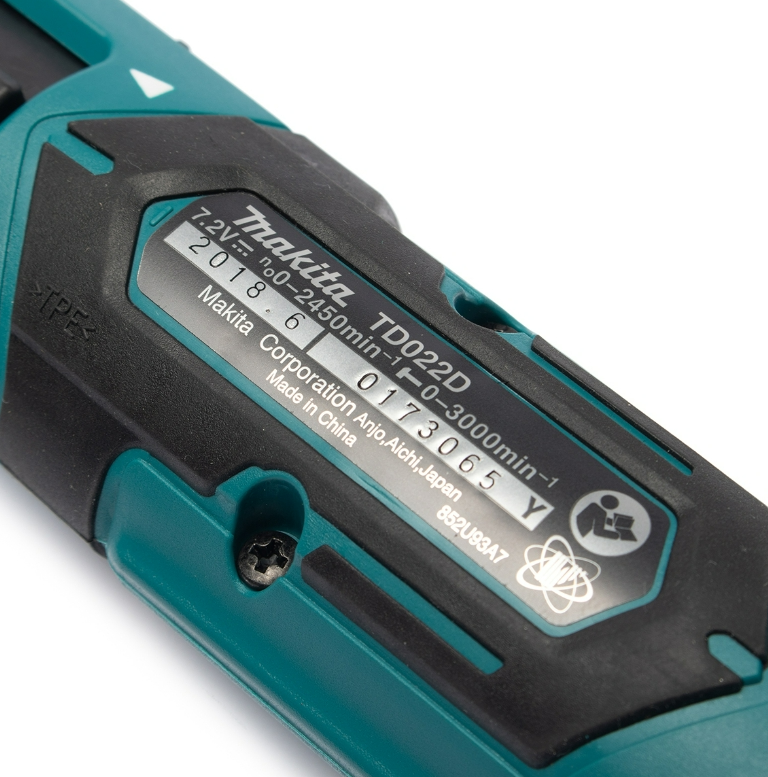 สว่านไขควงกระแทกไร้สาย MAKITA TD022DSE กำลังไฟ 7.2 โวลต์, ขนาด 1/4 นิ้ว, แรงบิด 25 นิวตันเมตร
