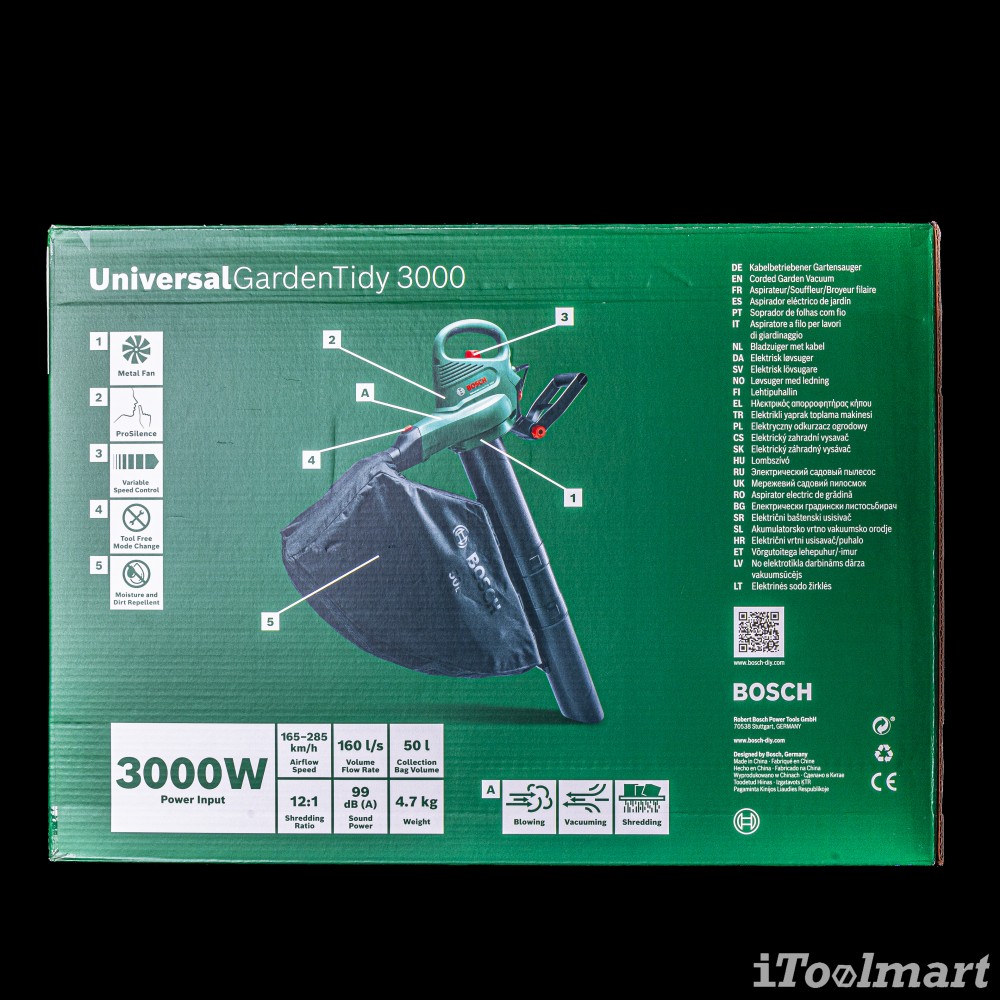 เครื่องเป่าลมไฟฟ้า Bosch UniversalGardenTidy 3000
