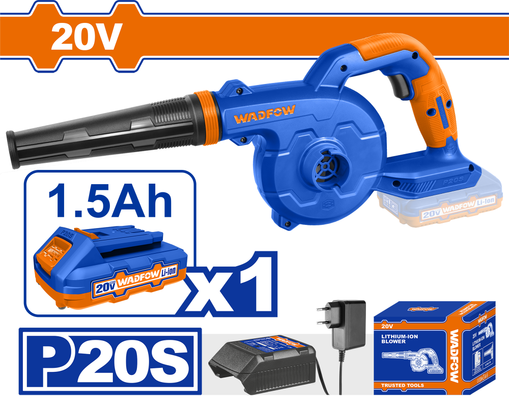 เครื่องเป่าลมไร้สาย WADFOW WBLP511 20V ความเร็วลมสูงสุด 216 กม./ชม.