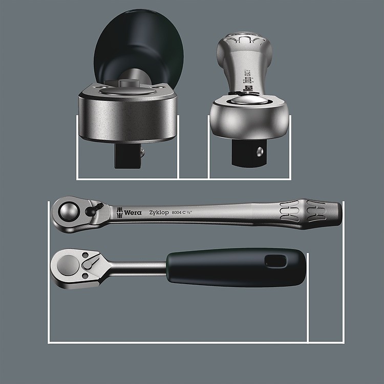 ด้ามฟรี Wera 8004 B Zyklop Metal Ratchet with switch lever and 3/8in drive 05004034001