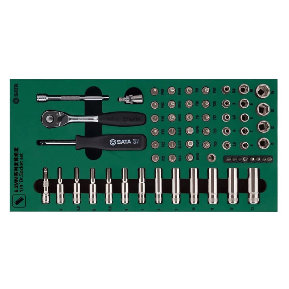 ชุดลูกบล็อก SATA 09901 ขนาด 1/4 นิ้ว 63 ชิ้น