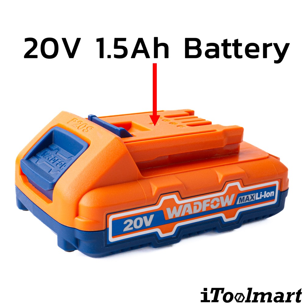 บล็อกกระแทกไร้สาย WADFOW WCD15121 ขนาด 1 2 นิ้ว 20V  พร้อมแบตเตอรี่และแท่นชาร์จ