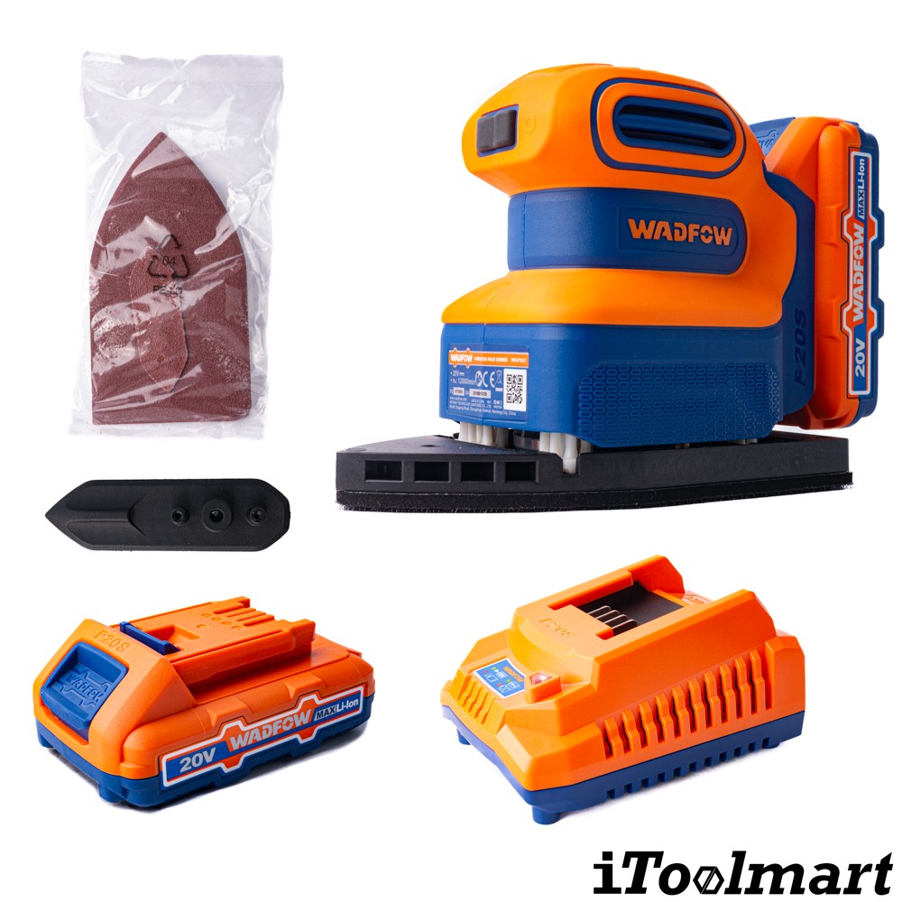 เครื่องขัดกระดาษทรายสามเหลี่ยมไร้สาย WADFOW WRAP5021 20V 