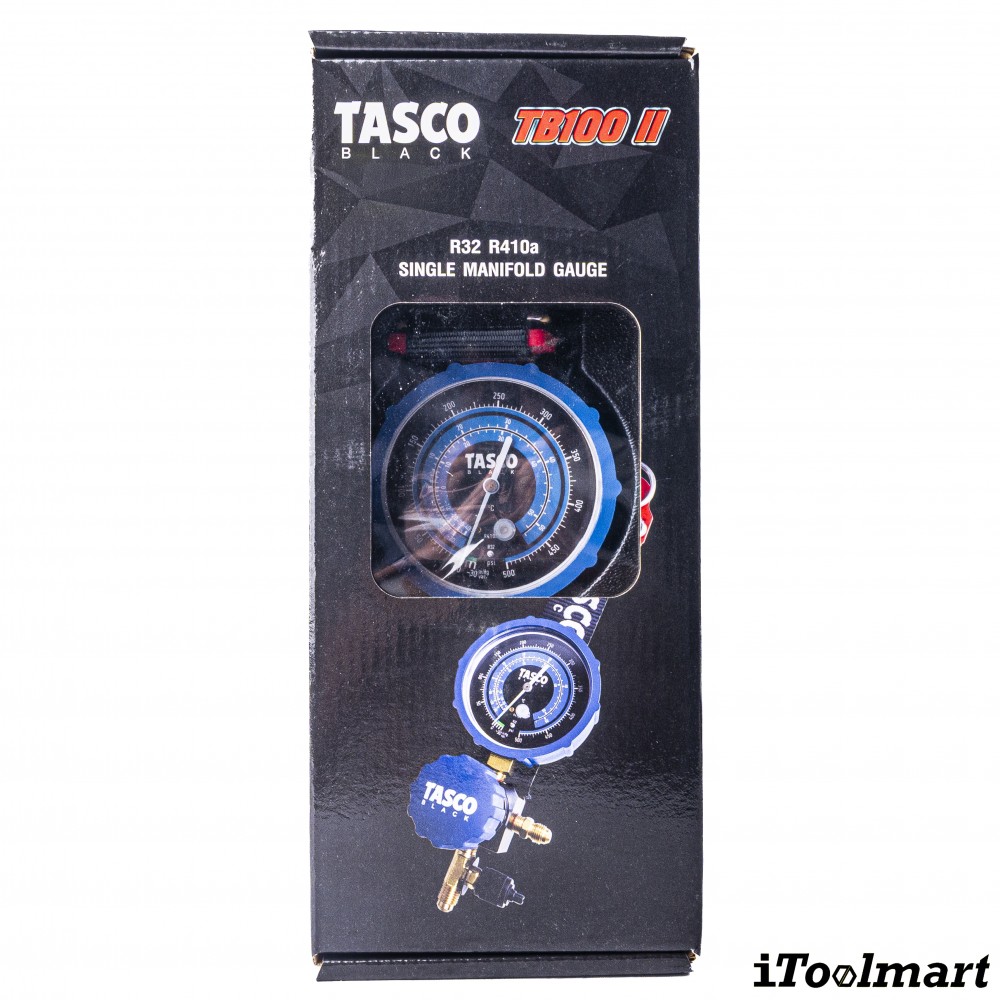 เกจวัดน้ำยาแอร์ เกจเดี่ยว TASCO BLACK TB100 ii สำหรับน้ำยา R32  R410A