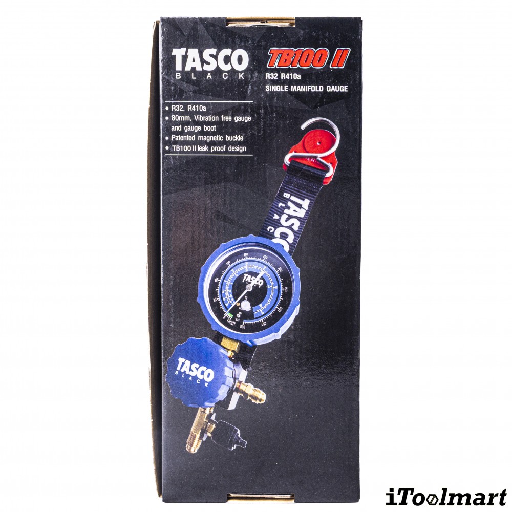 เกจวัดน้ำยาแอร์ เกจเดี่ยว TASCO BLACK TB100 ii สำหรับน้ำยา R32  R410A