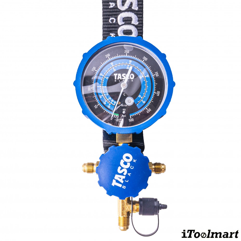เกจวัดน้ำยาแอร์ เกจเดี่ยว TASCO BLACK TB100 ii สำหรับน้ำยา R32  R410A