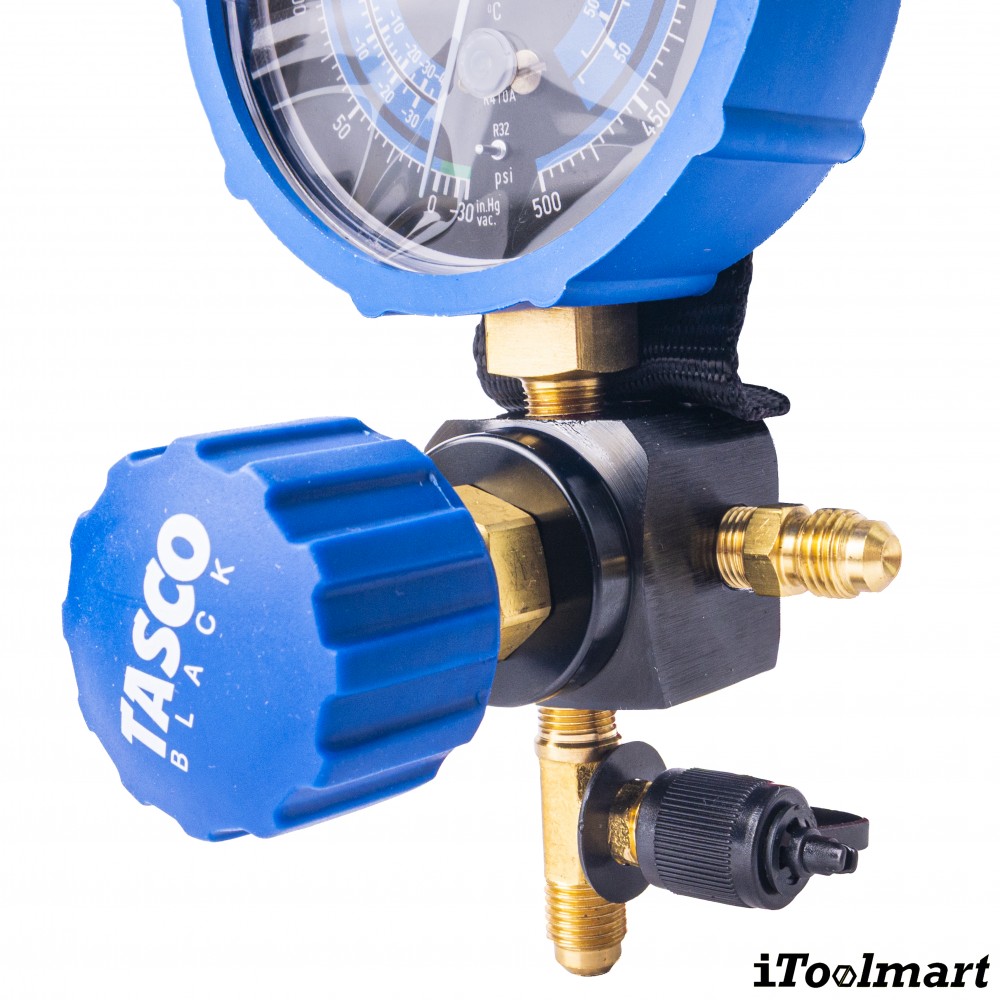 เกจวัดน้ำยาแอร์ เกจเดี่ยว TASCO BLACK TB100 ii สำหรับน้ำยา R32  R410A