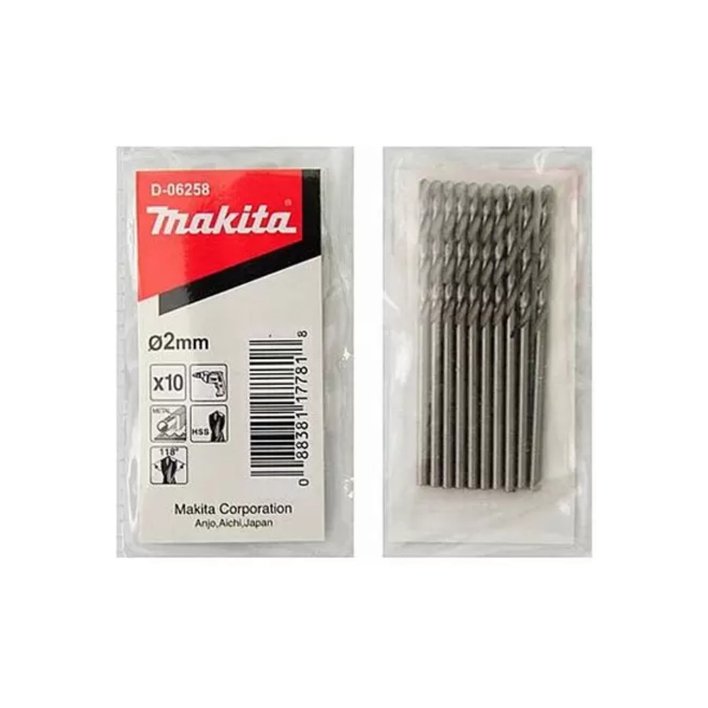 ดอกเจาะเหล็ก MAKITA D 06258 ขนาด 2 mm   10ดอก ชุด 