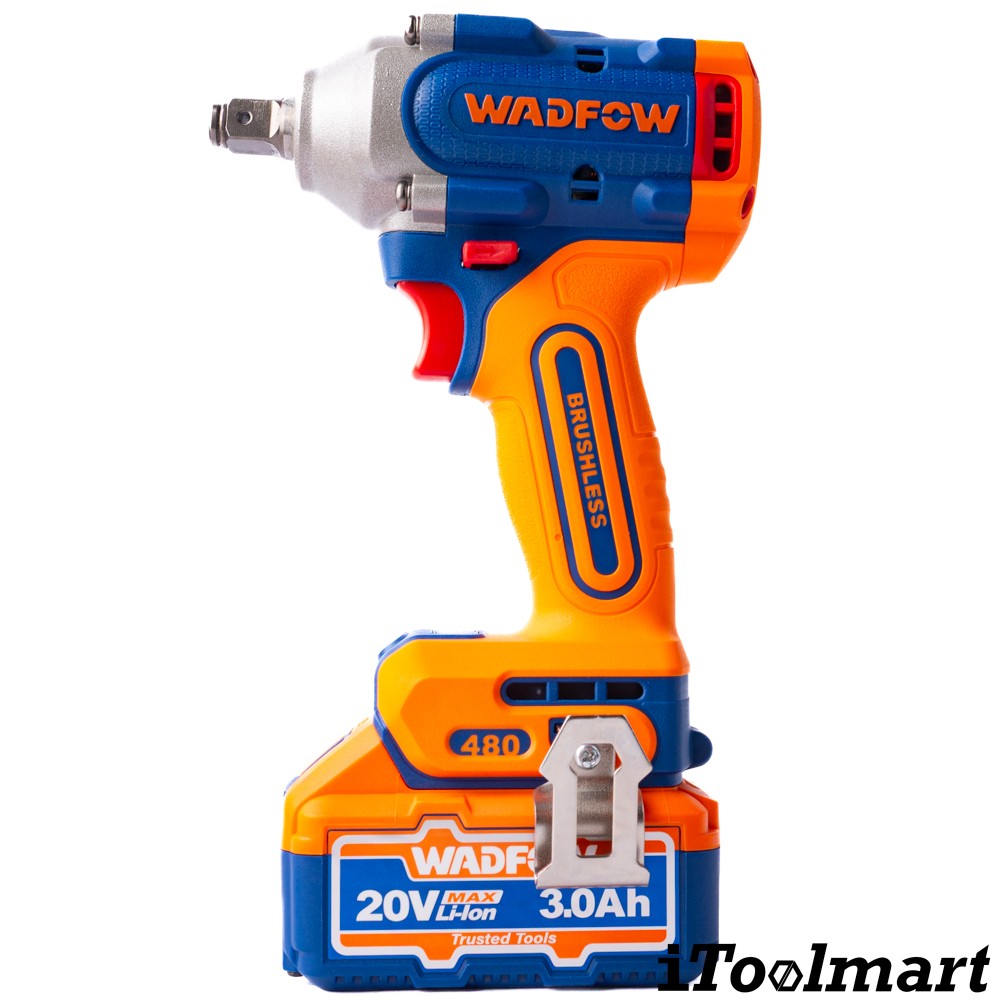 บล็อกกระแทกไร้สาย WADFOW WWCD1B481 ขนาด 1 2 นิ้ว 20V  พร้อมแบตเตอรี่และแท่นชาร์จ