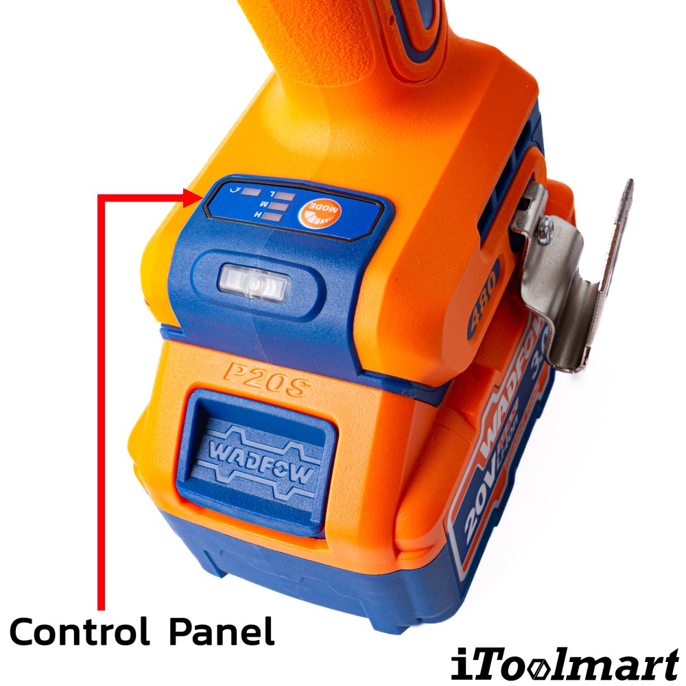 บล็อกกระแทกไร้สาย WADFOW WWCD1B481 ขนาด 1 2 นิ้ว 20V  พร้อมแบตเตอรี่และแท่นชาร์จ