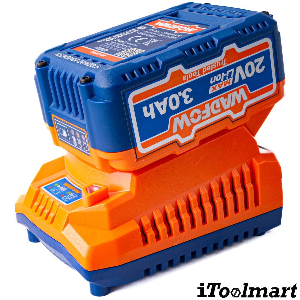 บล็อกกระแทกไร้สาย WADFOW WWCD1B481 ขนาด 1 2 นิ้ว 20V  พร้อมแบตเตอรี่และแท่นชาร์จ