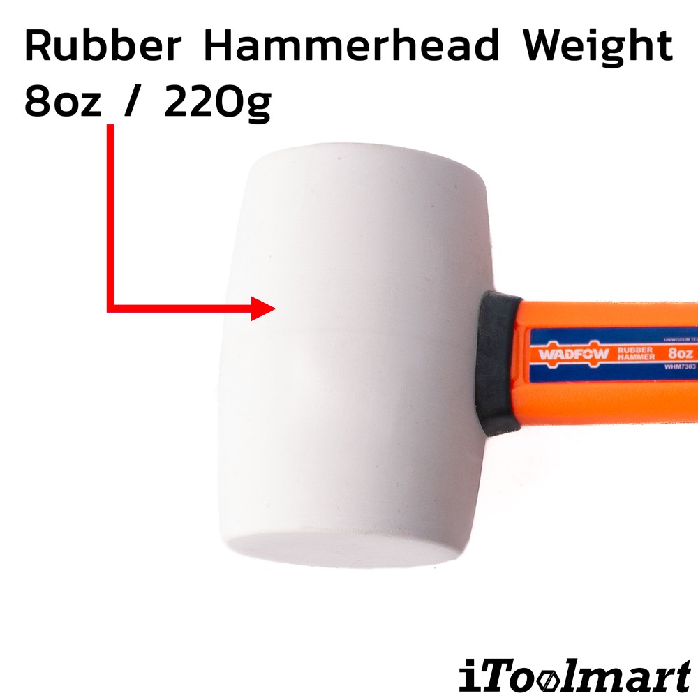 ค้อนยางขาว ด้ามไฟเบอร์ WADFOW WHM7303 ขนาด 8oz 