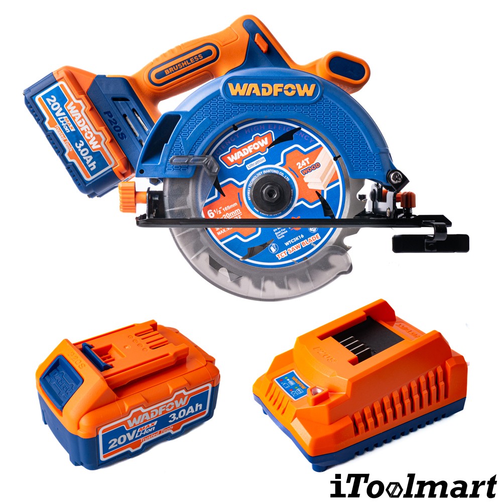เลื่อยวงเดือนไร้สาย WADFOW WLWP5521 20V ขนาด 165 mm 