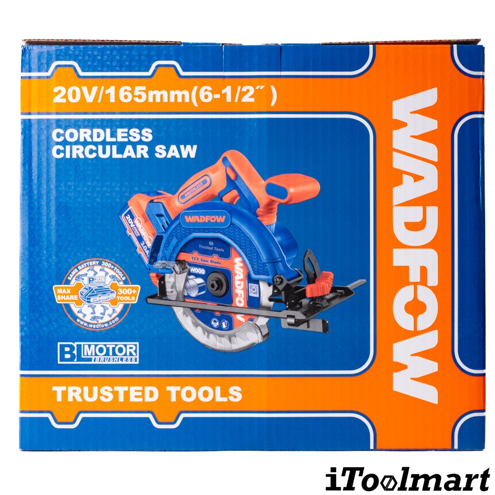 เลื่อยวงเดือนไร้สาย WADFOW WLWP5521 20V ขนาด 165 mm 