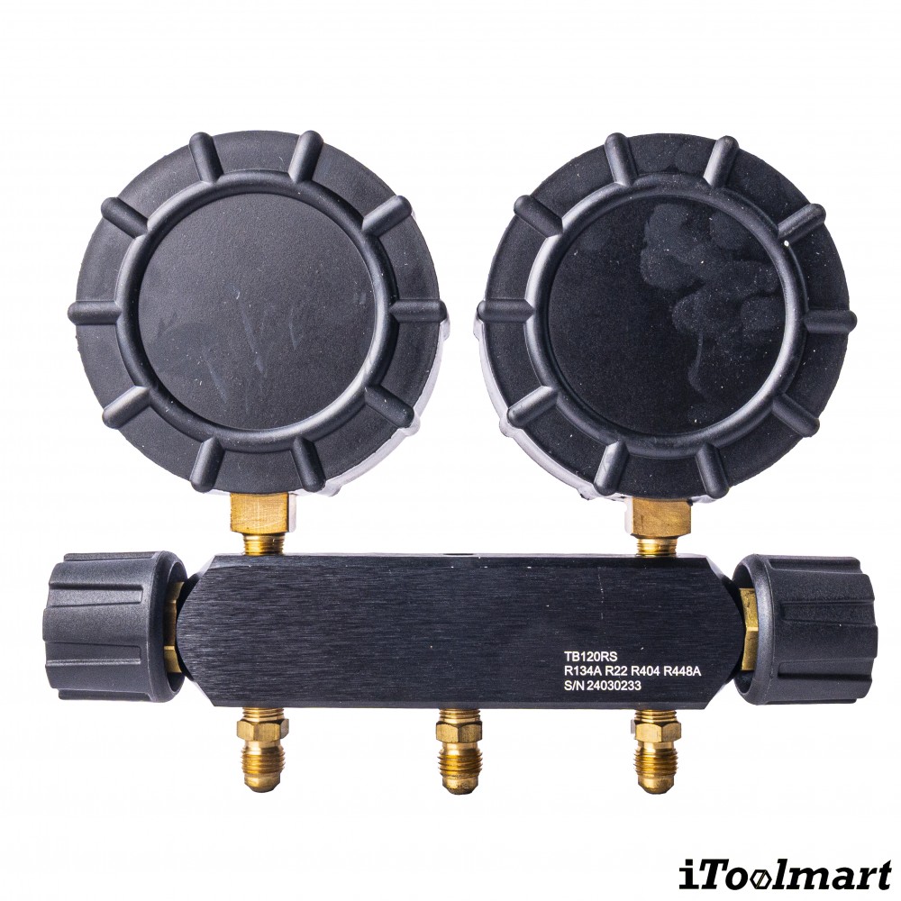 ชุดเกจวัดน้ำยาแอร์ TASCO BLACK TB120RS พร้อมสายระบบ Leak Lock สำหรับน้ำยา R21  R22  R134a  R404A
