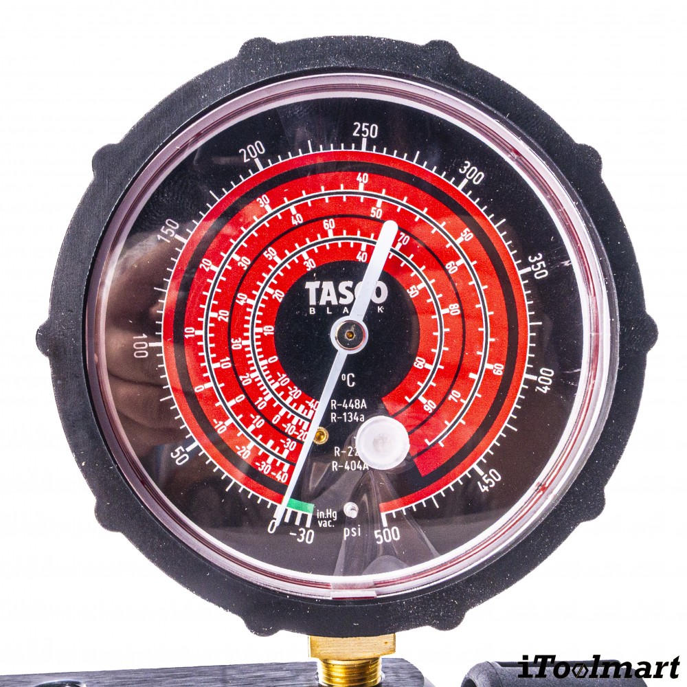 ชุดเกจวัดน้ำยาแอร์ TASCO BLACK TB120RS พร้อมสายระบบ Leak Lock สำหรับน้ำยา R21  R22  R134a  R404A