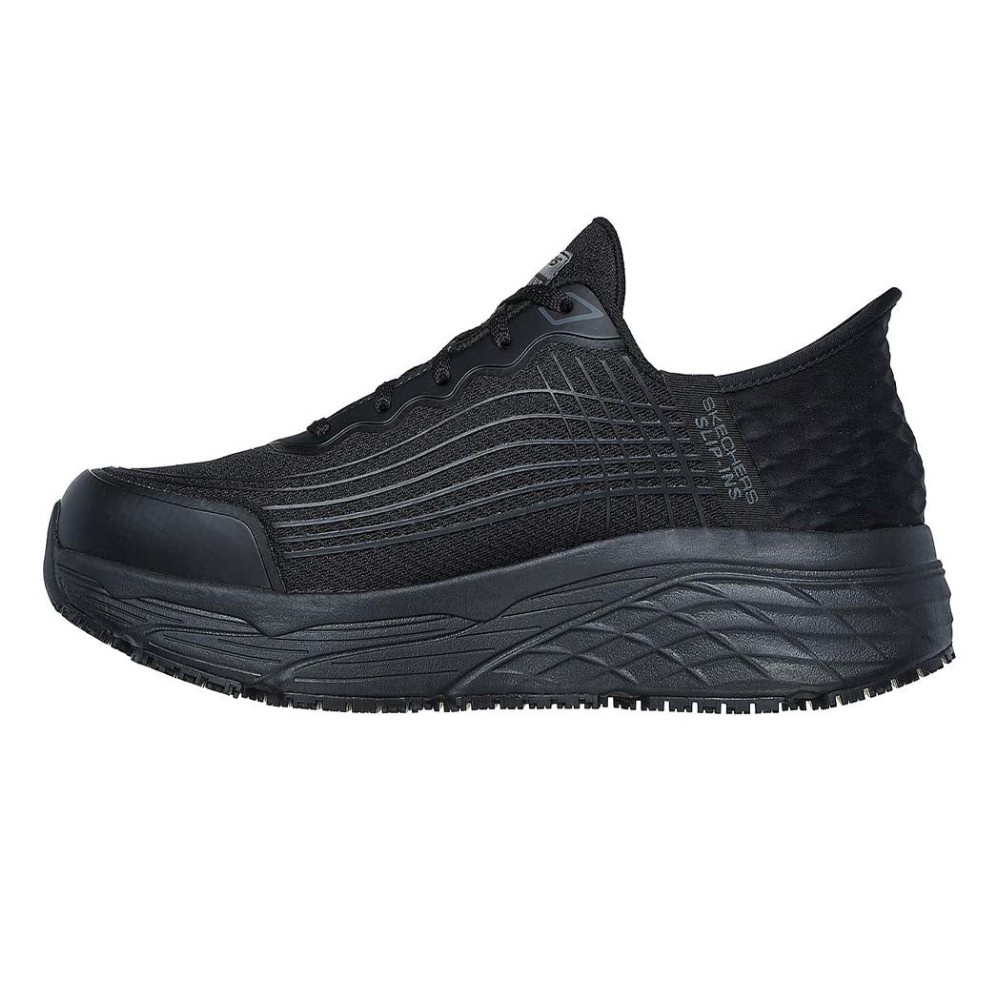 รองเท้าเซฟตี้ Skechers 200231 Work Max Cushioning Elite SR (Work Mens) สีดำ พื้นกันลื่น ซักเครื่องได้ มีหมอนรองส้นเท้า