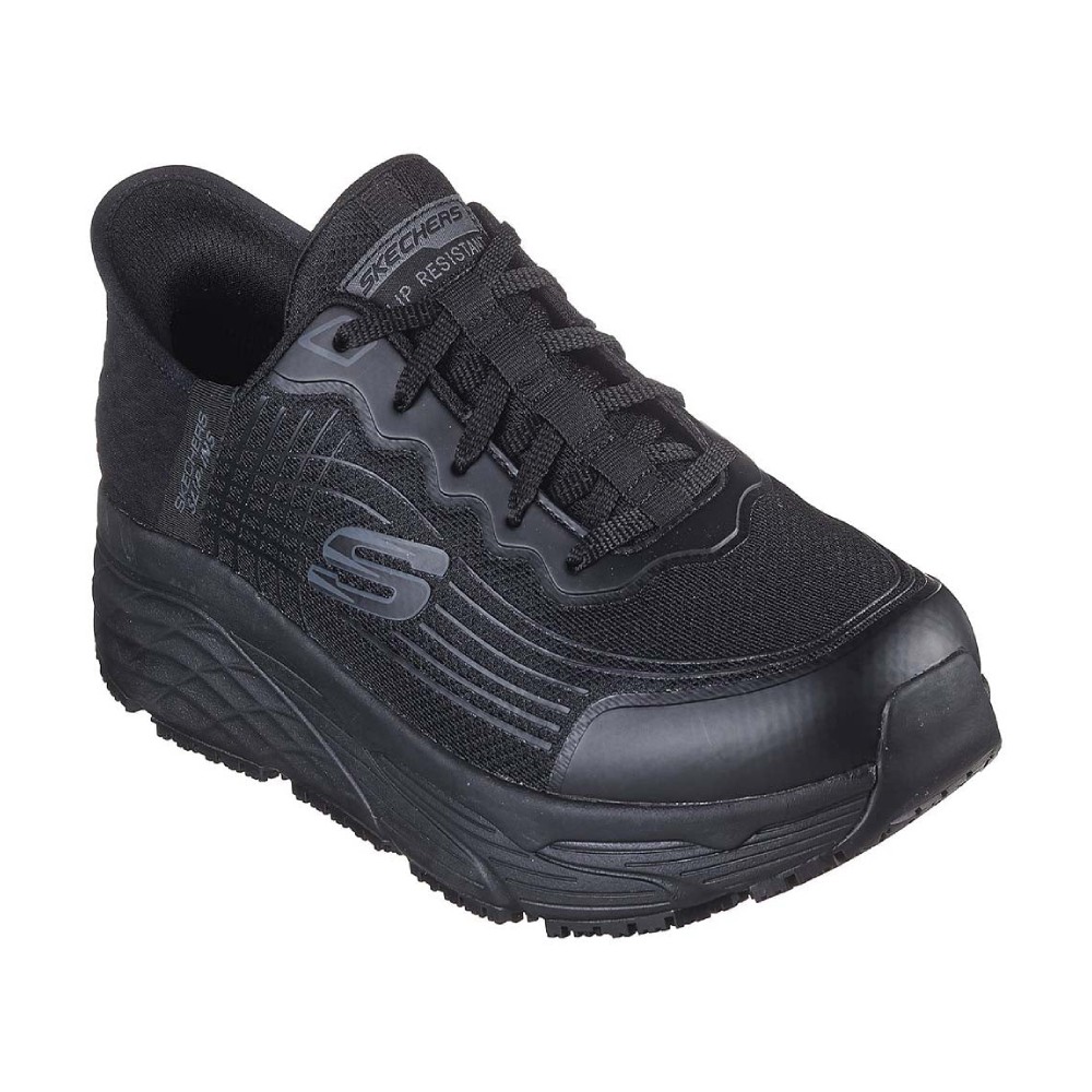 รองเท้าเซฟตี้ Skechers 200231 Work Max Cushioning Elite SR (Work Mens) สีดำ พื้นกันลื่น ซักเครื่องได้ มีหมอนรองส้นเท้า