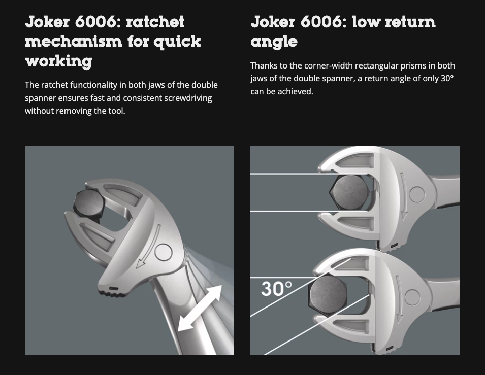 ประแจปากเลื่อน&nbsp;Wera&nbsp;6006 Joker S/L Self-setting double open-end spanner 05020332001