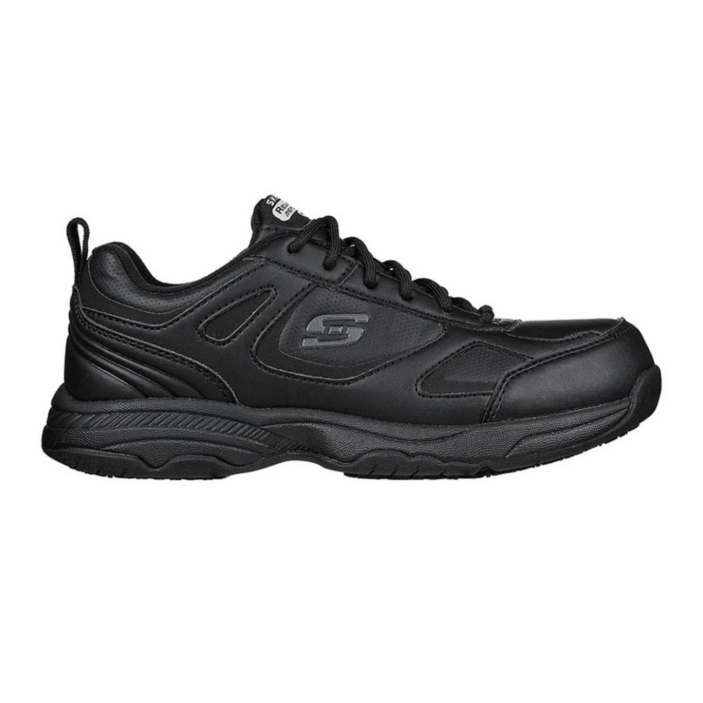 รองเท้าเซฟตี้ Skechers 77111 Work Dighton Slip Resistant (Work Mens) สีดำ ทรงเข้ารูป Memory Foam ป้องกันอันตรายจากไฟฟ้า