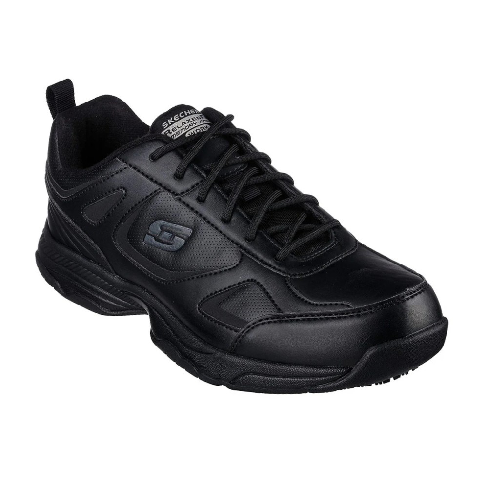 รองเท้าเซฟตี้ Skechers 77111 Work Dighton Slip Resistant (Work Mens) สีดำ ทรงเข้ารูป Memory Foam ป้องกันอันตรายจากไฟฟ้า