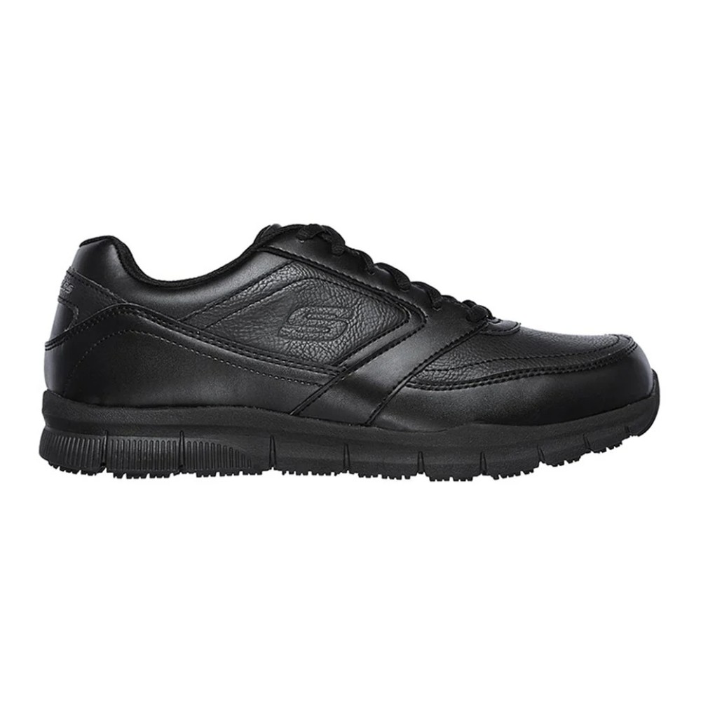 รองเท้าเซฟตี้ Skechers 77156 Work Nampa Slip Resistant  Work Mens  No 7 สีดำ พื้นกันลื่น Memory Foam ป้องกันอันตรายจากไฟฟ้า