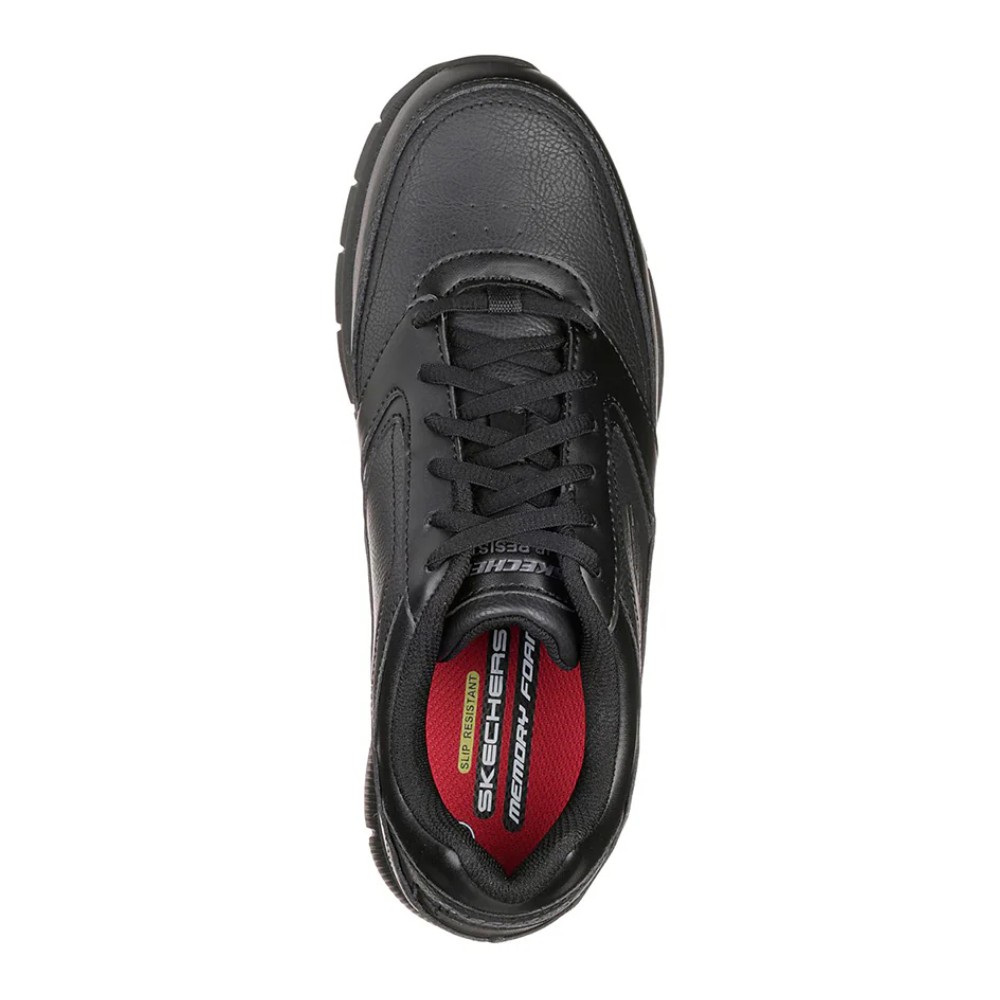 รองเท้าเซฟตี้ Skechers 77156 Work Nampa Slip Resistant  Work Mens  No 7 สีดำ พื้นกันลื่น Memory Foam ป้องกันอันตรายจากไฟฟ้า