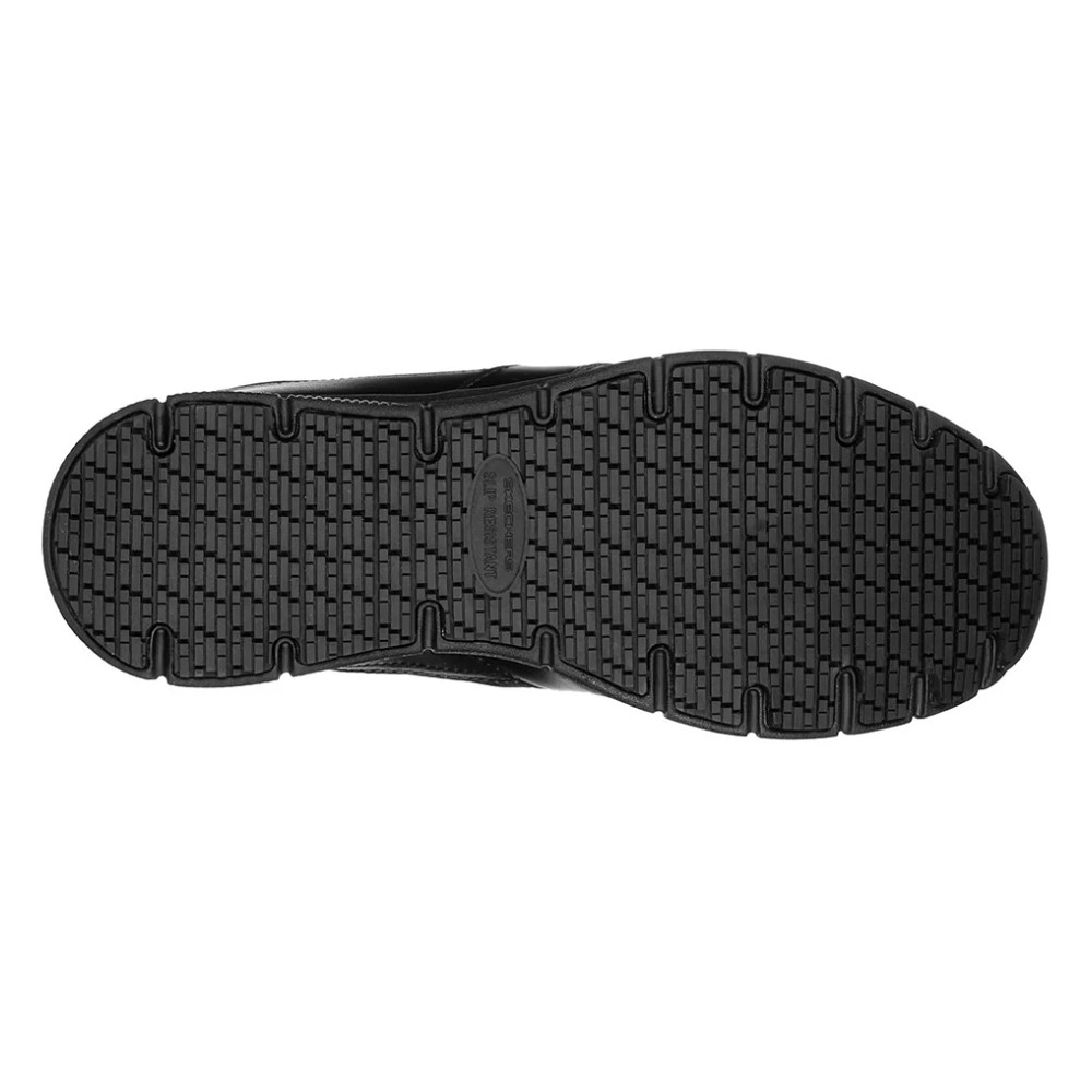รองเท้าเซฟตี้ Skechers 77156 Work Nampa Slip Resistant  Work Mens  No 7 สีดำ พื้นกันลื่น Memory Foam ป้องกันอันตรายจากไฟฟ้า
